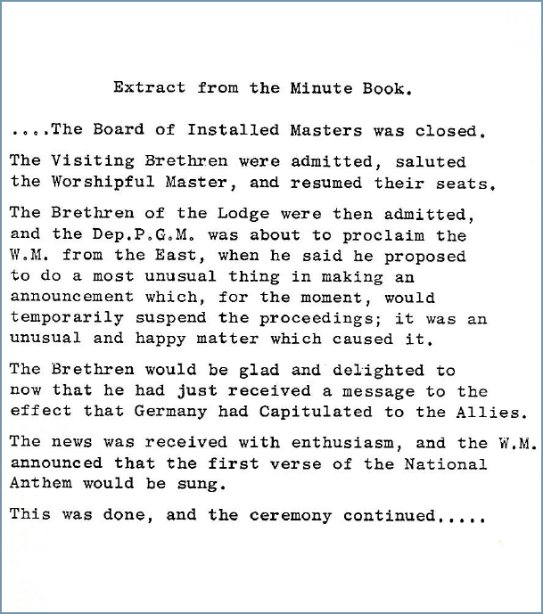 Extract from the Minute Book.